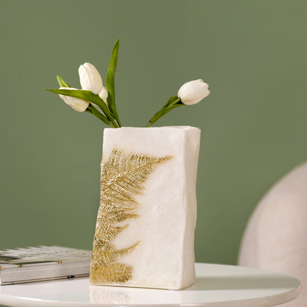 Fern Leaf Frond Resin Decor Vase