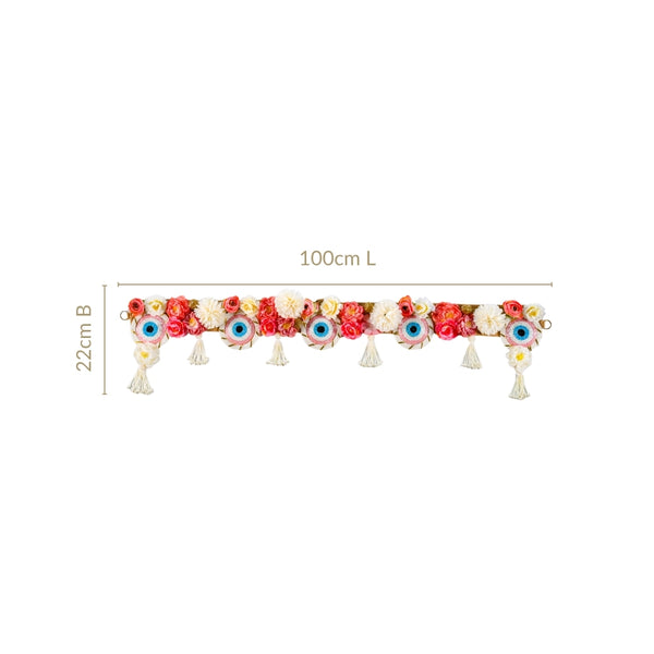 Festive Evil Eye Floral Toran With Tassels
