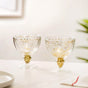 Set Of 2 Gold Sparkling Glass Chalices 250ml