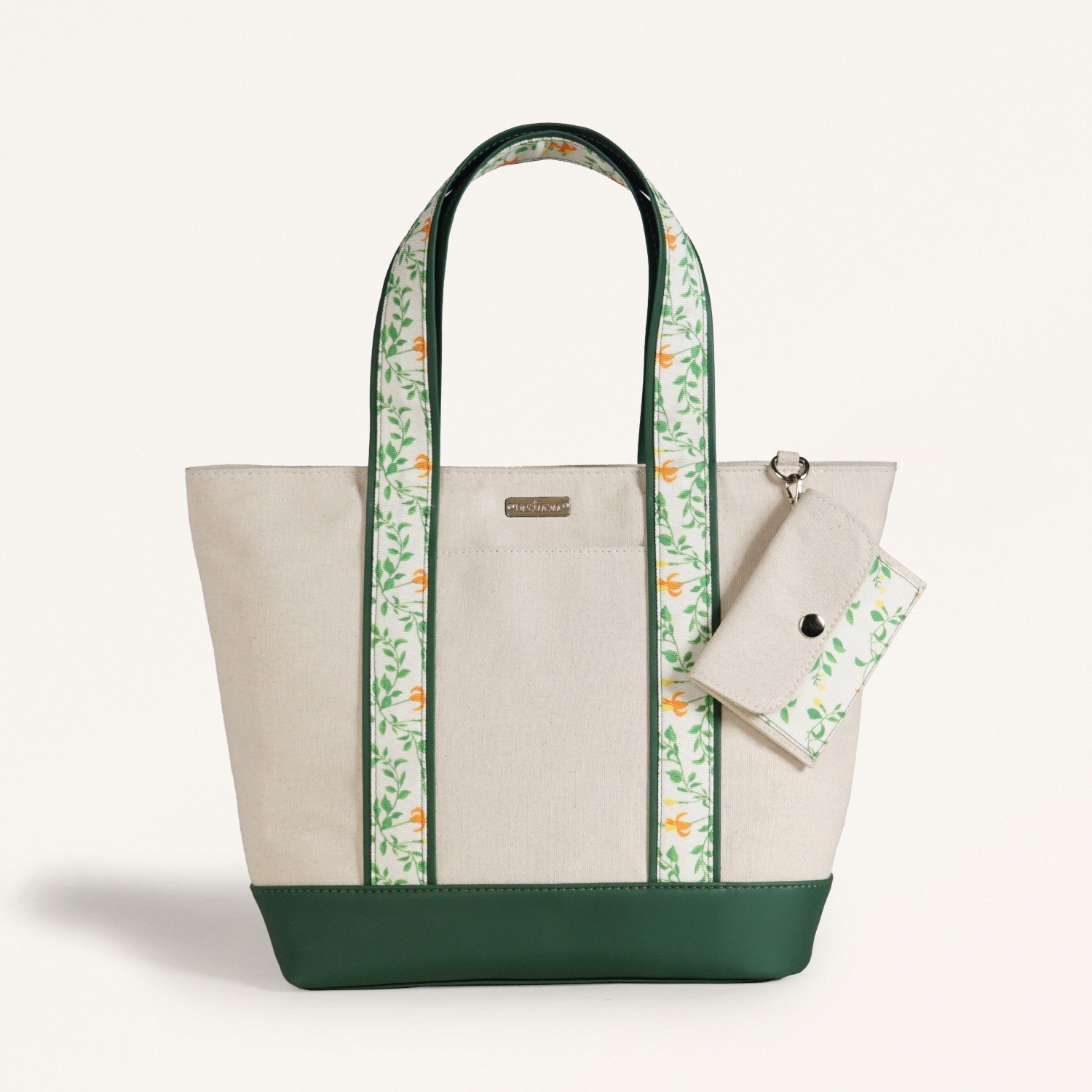 Flolane Canvas Handbag With Coin Pouch Green