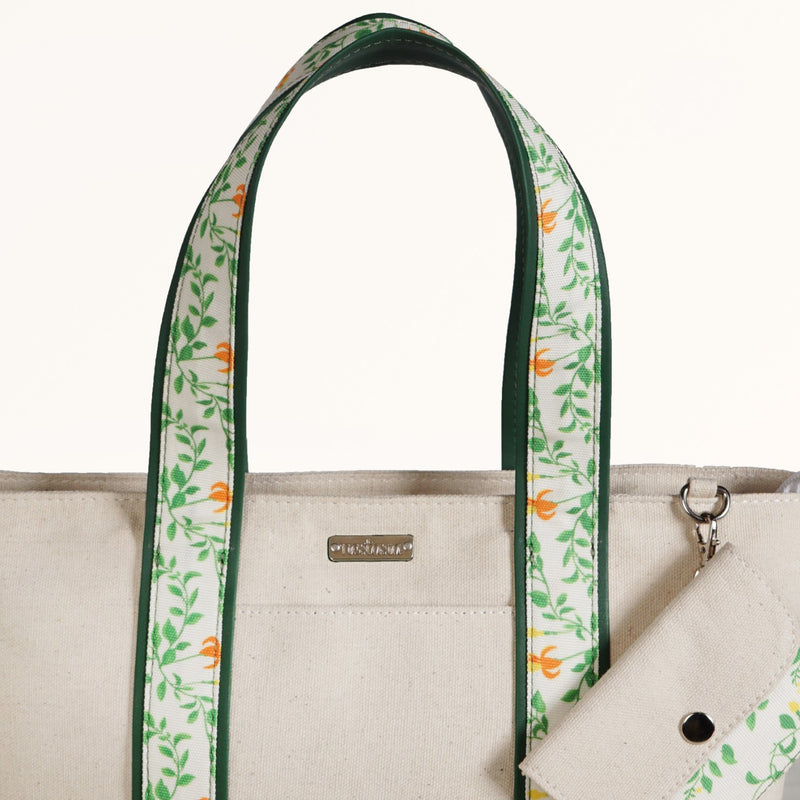 Flolane Canvas Handbag With Coin Pouch Green