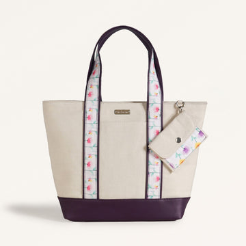 Flolane Canvas Handbag With Coin Pouch Purple