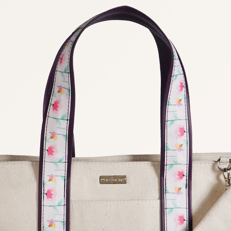 Flolane Canvas Handbag With Coin Pouch Purple