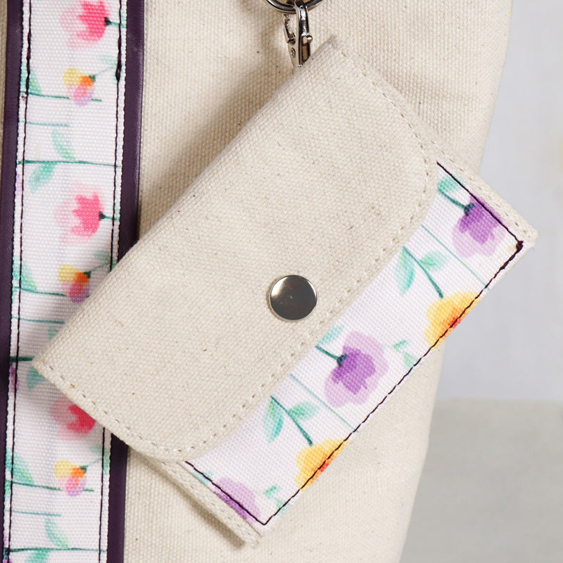 Flolane Canvas Handbag With Coin Pouch Purple