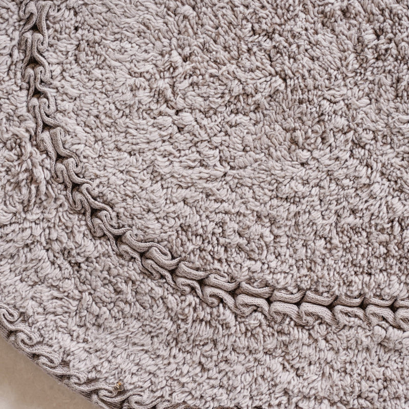 Set Of 2 Slubbed Cotton Anti Slip Bathroom Mat 24x16 Inch