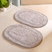 Set Of 2 Slubbed Cotton Anti Slip Bathroom Mat 24x16 Inch