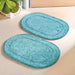 Set Of 2 Tufted Pure Cotton Door Mat Blue 24x16 Inch