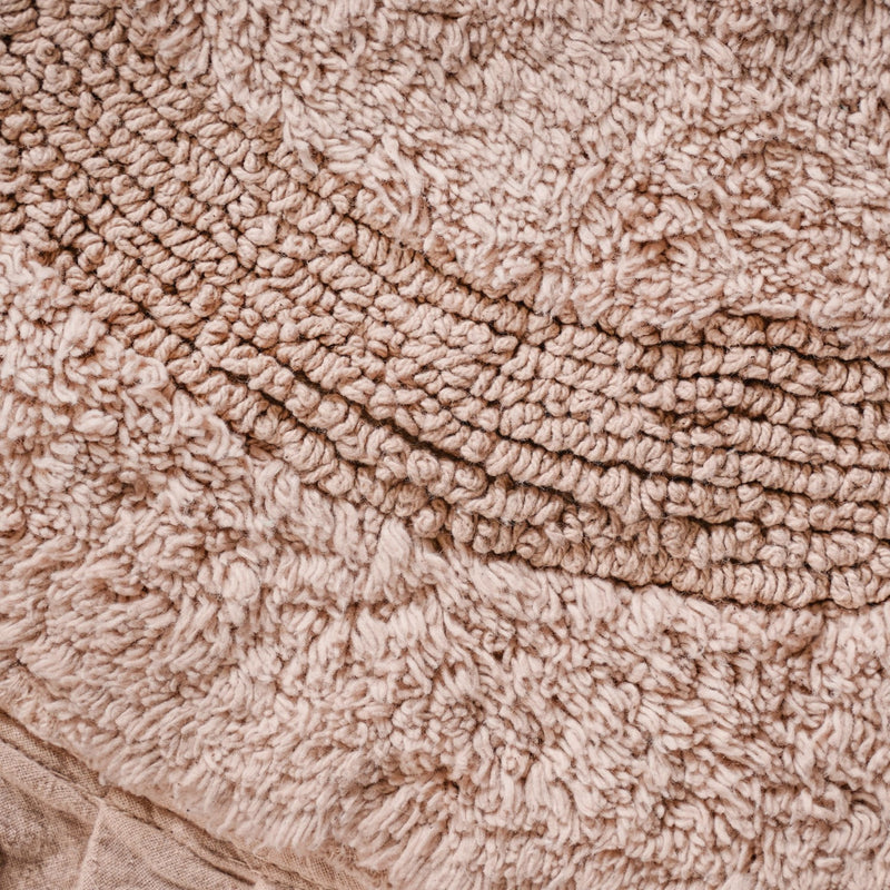 Set Of 2 Circular Frilled Cotton Floor Mats 23 Inch