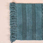 Set Of 2 Handwoven Ribbed Twill Plush Cotton Door Mats Blue 31x17 Inch