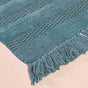 Set Of 2 Handwoven Ribbed Twill Plush Cotton Door Mats Blue 31x17 Inch