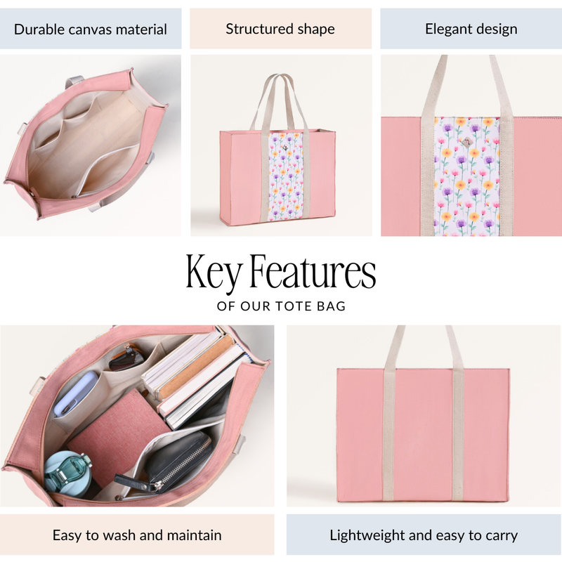 Floracore Canvas Tote Bag Pink