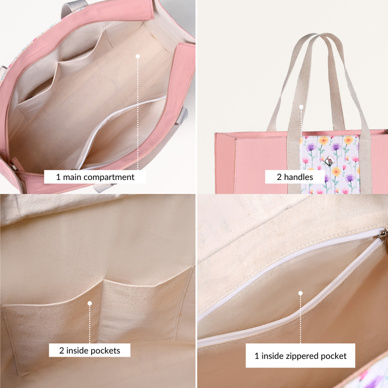 Floracore Canvas Tote Bag Pink