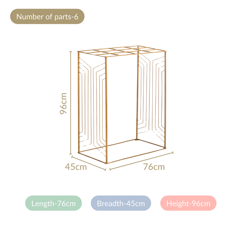 Box Frame Metal Backdrop For Puja Altar
