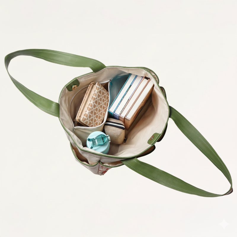 Floral Cotton Canvas Tote Bag