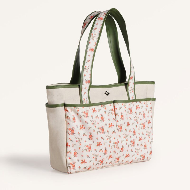 Floral Cotton Canvas Tote Bag