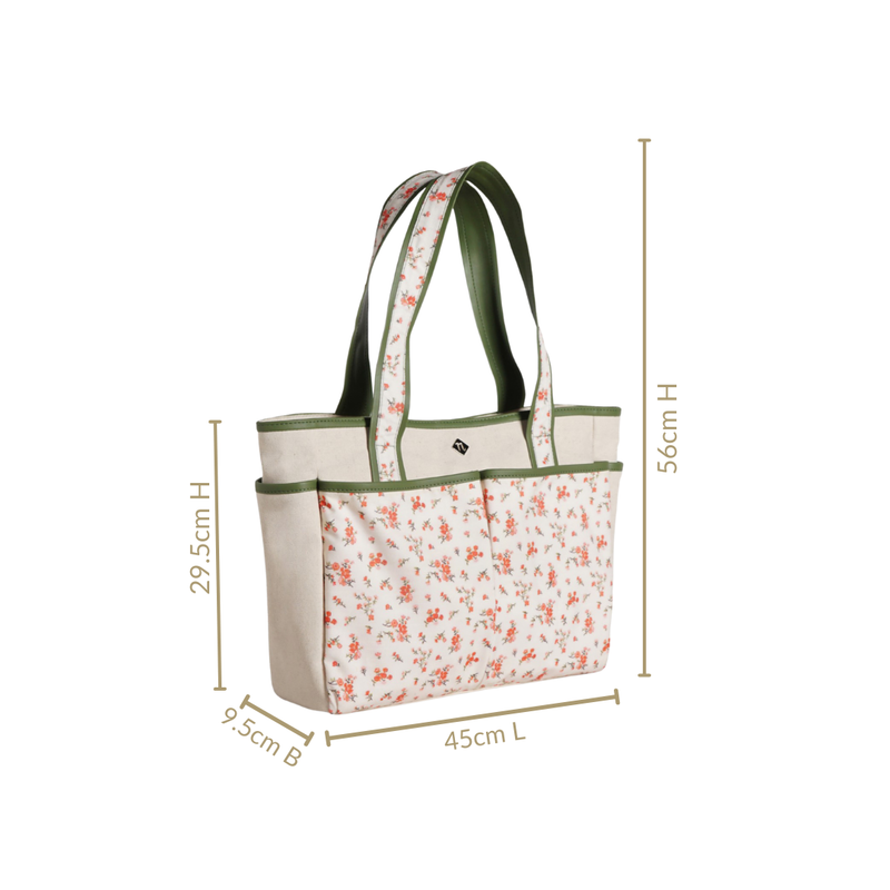 Floral Cotton Canvas Tote Bag