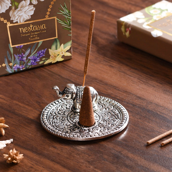 Elephant Incense And Dhoop Holder With Incense And Cones Box