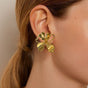 Floral Elegance Gold Drop Earrings