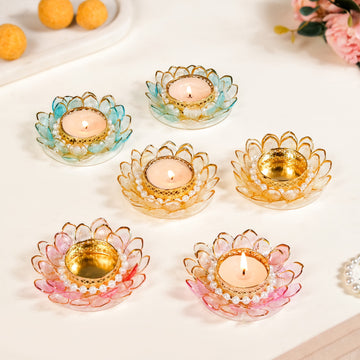 Floral Festivity Tealight Holder Set Of 6