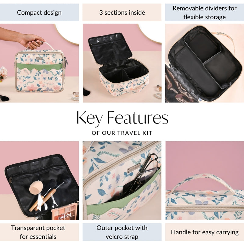 Floral Garden Travel Organiser And Makeup Bag