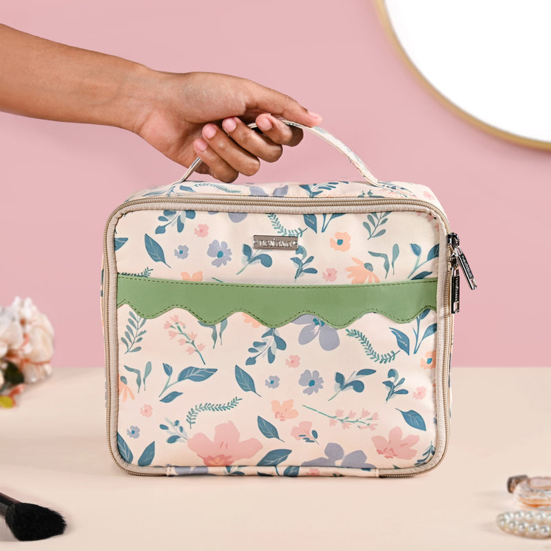 Floral Garden Travel Organiser And Makeup Bag