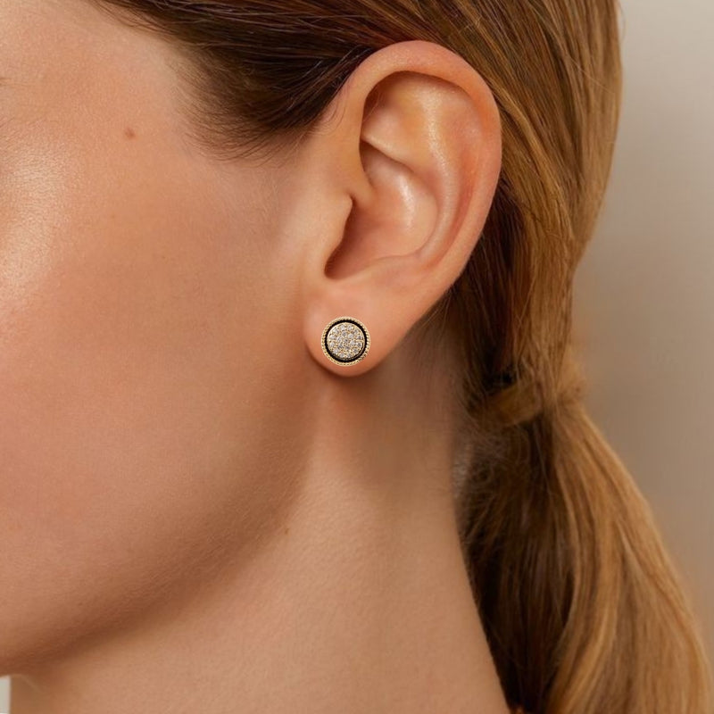 Floral Geometry Gold Stud Earrings Set Of 3