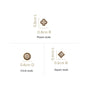 Floral Geometry Gold Stud Earrings Set Of 3