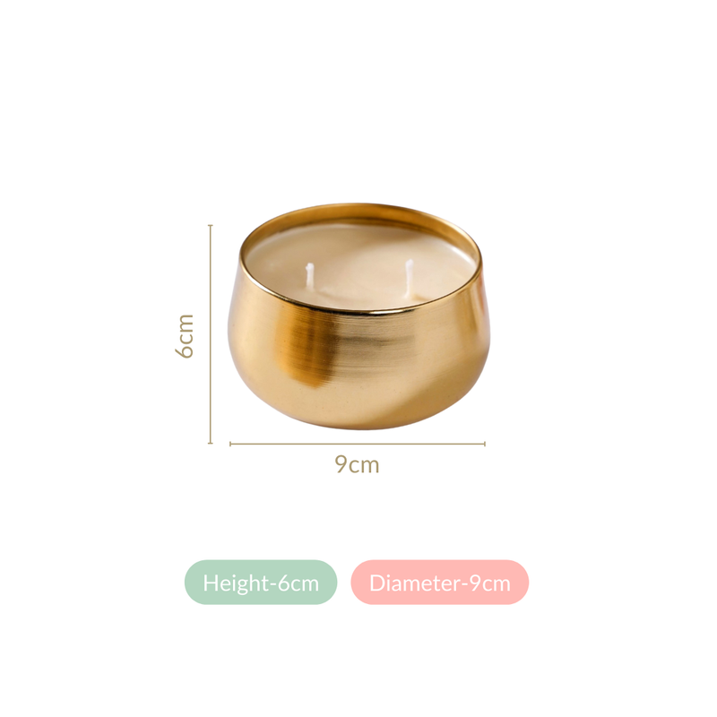 Floral Gold Double Wick Scented Candle Set Of 2 - Double Wick Scented Candle, Scented Candle Set, Floral Scented Candle, Set of 2 Candles