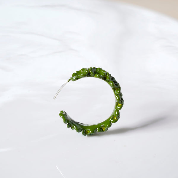 Floral Green Hoops