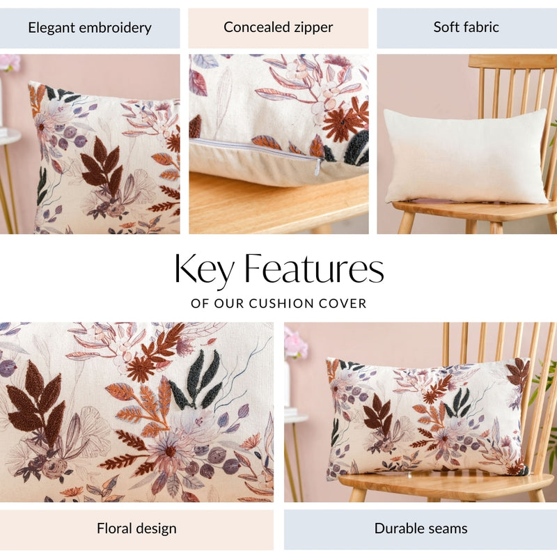 Floral Meadow Cotton Cushion Cover