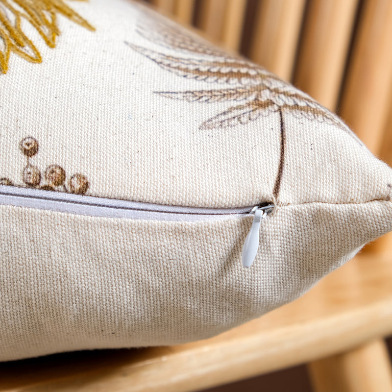 Floral Minimalism Cotton Slub Cushion Cover