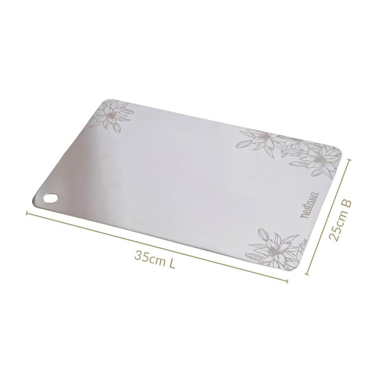 Floral Stainless Steel Chopping Board 35x25cm