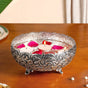 Floral Urli Bowl With Stand Silver