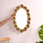 Floral Decorative Wall Mirror Gold- Floral Decorative Wall Mirror, Gold Wall Mirror, Floral Design Mirror, Gold Decorative Mirror, Floral Mirror