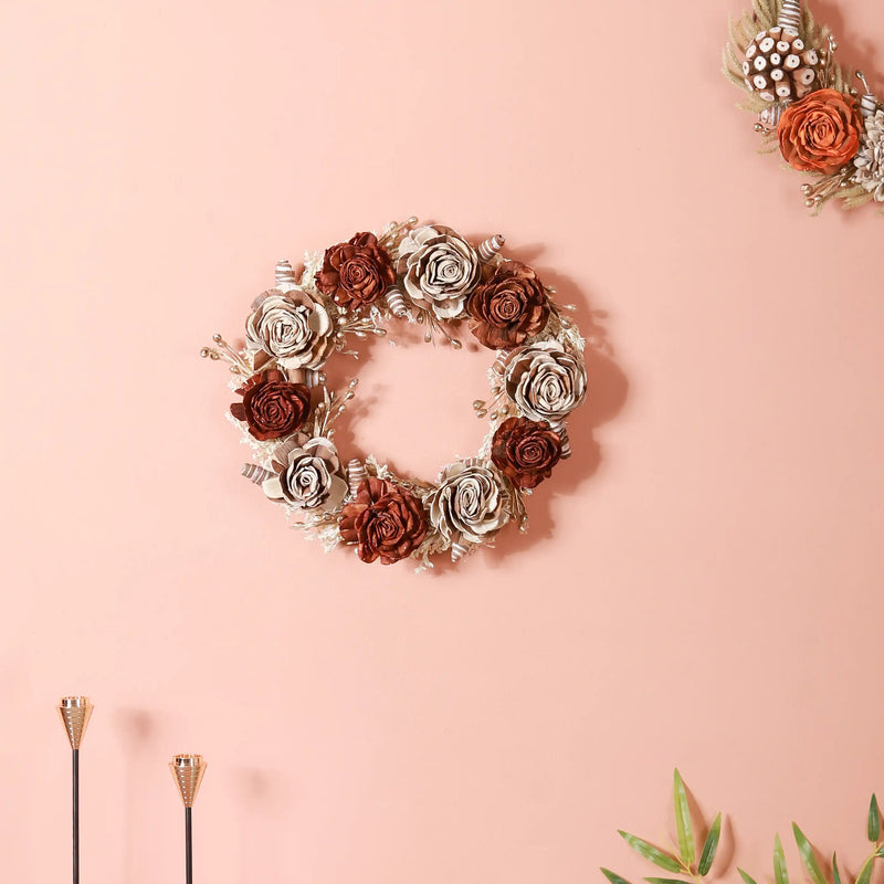 Sustainable Flower Wreath Garland Brown & Beige