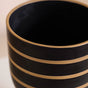 Striped Ceramic Flower Vase Black