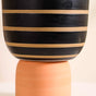 Striped Ceramic Flower Vase Black