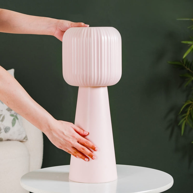 Scandi Pedestal Floor Vase Pink