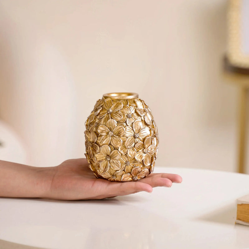Radiant Floral Resin Vase