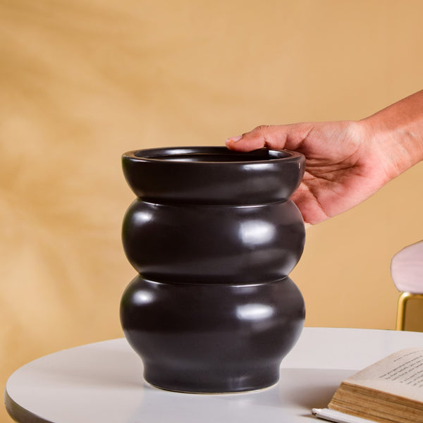 Tier Design Ceramic Vase Black