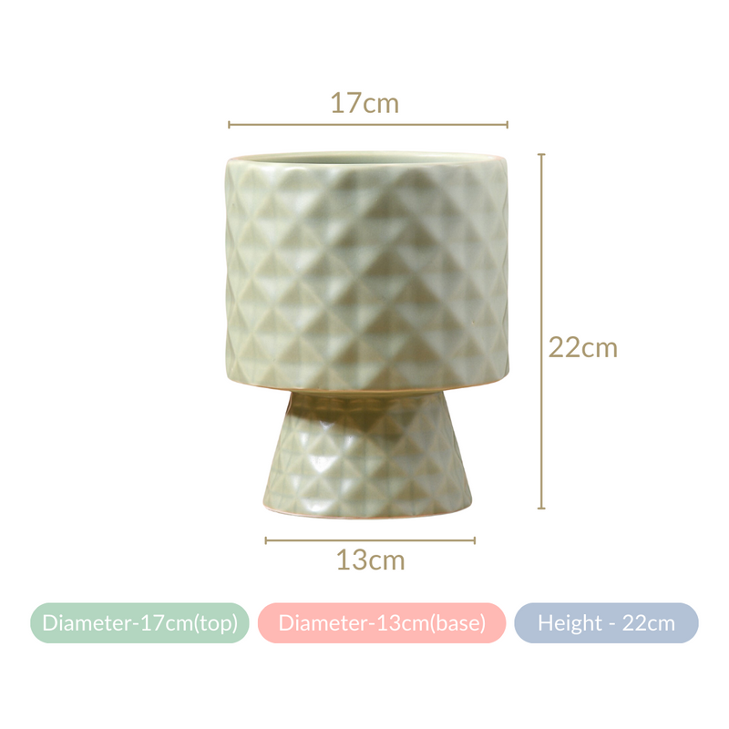 Geometric Vase Sage Green - Geometric Flower Vase, Green Ceramic Vase, Modern Geometric Decor, Decorative Vase for Home