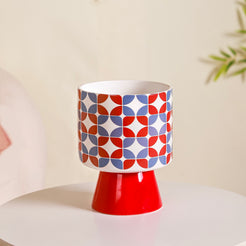 Colourful Pedestal Vase Bauhaus Red- Colourful Pedestal Vase, Decorative Flower Vase, Vibrant Pedestal Vase, Multicolour Flower Vase