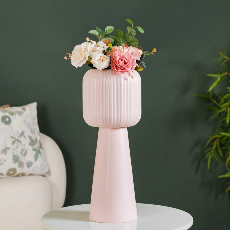 Scandi Pedestal Floor Vase Pink
