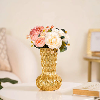 Luxe Textured Golden Flower Vase