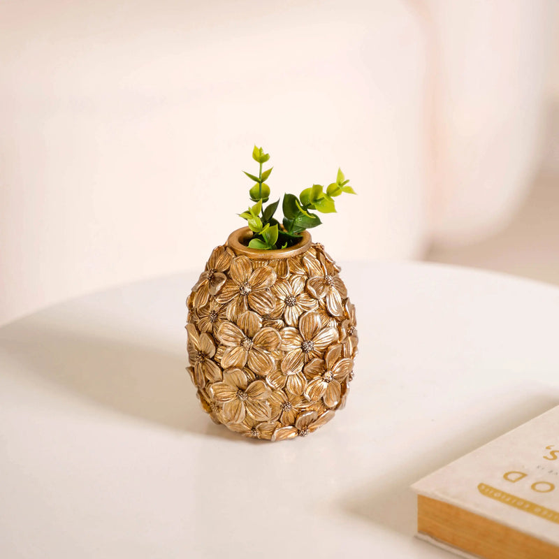 Radiant Floral Resin Vase