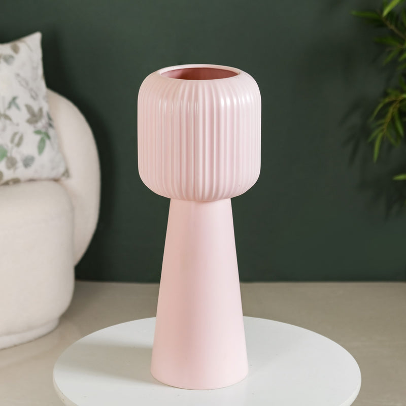 Scandi Pedestal Floor Vase Pink