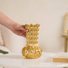 Luxe Textured Golden Flower Vase
