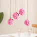 Sustainable Flower Wall Hanging Decor Set of 4 Pink
