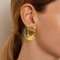 Fluid Hollow Oval Gold Statement Earrings