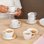 Fluted Ceramic Espresso Cup And Saucer Set Of 6 100ml